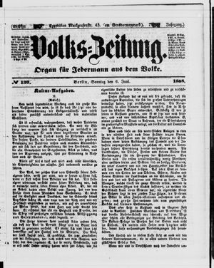 Volks-Zeitung vom 06.06.1858