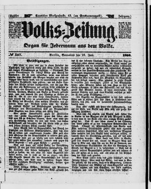 Volks-Zeitung vom 26.06.1858