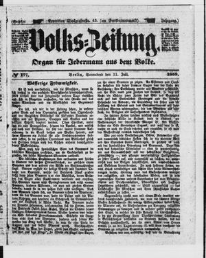Volks-Zeitung vom 31.07.1858