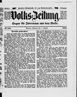 Volks-Zeitung vom 01.08.1858