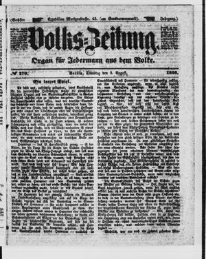 Volks-Zeitung on Aug 3, 1858