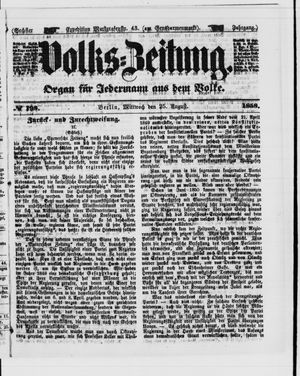 Volks-Zeitung vom 25.08.1858