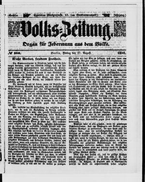 Volks-Zeitung vom 27.08.1858