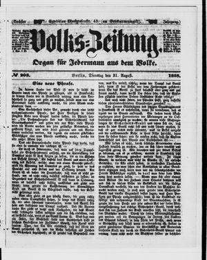 Volks-Zeitung vom 31.08.1858