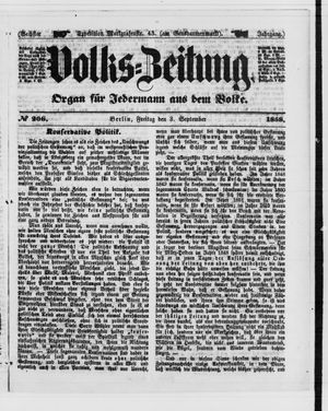 Volks-Zeitung on Sep 3, 1858