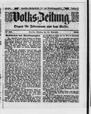 Volks-Zeitung vom 14.09.1858