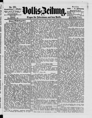 Volks-Zeitung vom 07.10.1858