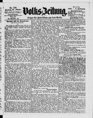 Volks-Zeitung vom 10.10.1858
