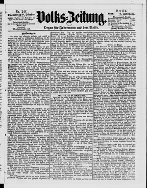 Volks-Zeitung on Oct 21, 1858