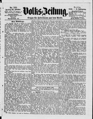 Volks-Zeitung vom 22.10.1858
