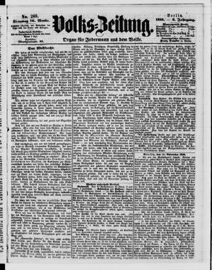 Volks-Zeitung vom 16.11.1858