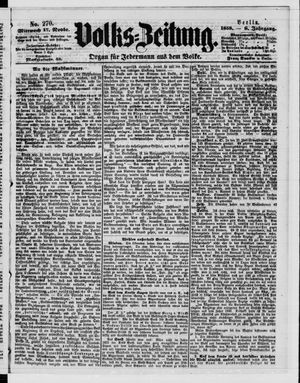 Volks-Zeitung vom 17.11.1858