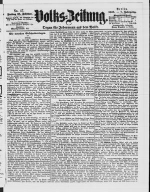Volks-Zeitung vom 25.02.1859