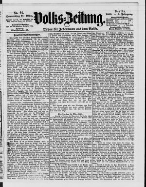 Volks-Zeitung vom 17.03.1859