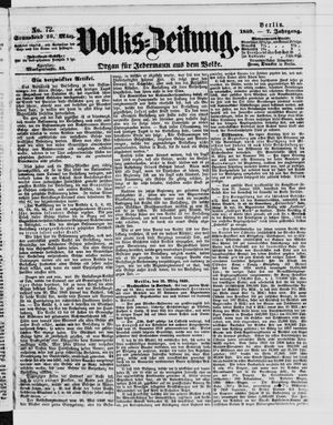 Volks-Zeitung vom 26.03.1859