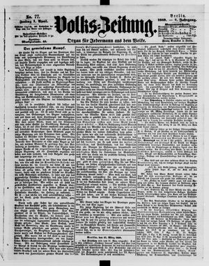 Volks-Zeitung vom 01.04.1859