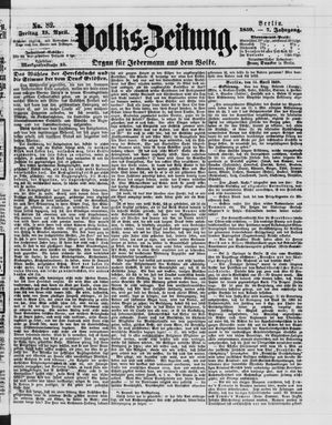 Volks-Zeitung vom 15.04.1859
