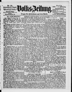 Volks-Zeitung on Aug 18, 1859