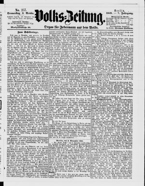 Volks-Zeitung vom 03.11.1859