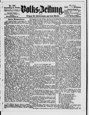Volks-Zeitung vom 17.11.1859