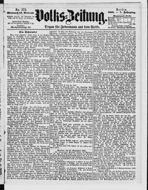 Volks-Zeitung vom 23.11.1859