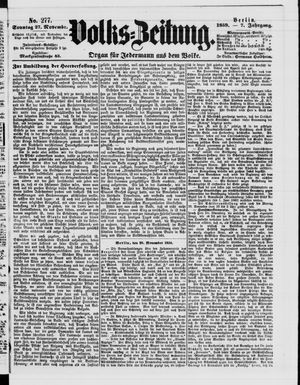 Volks-Zeitung vom 27.11.1859