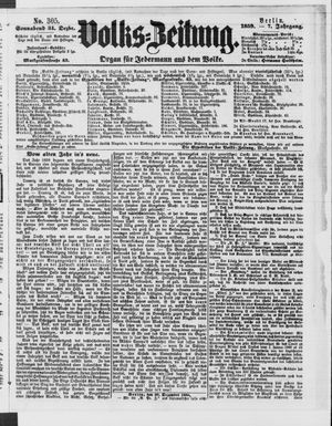 Volks-Zeitung vom 31.12.1859