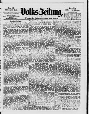 Volks-Zeitung vom 11.04.1860