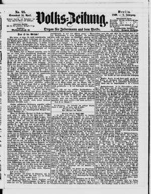 Volks-Zeitung on Apr 14, 1860