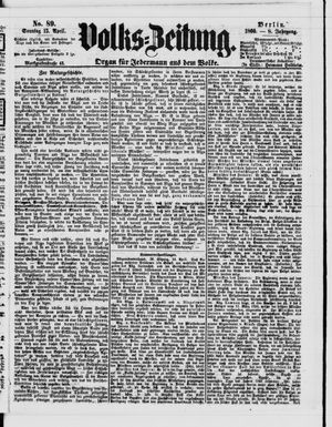 Volks-Zeitung vom 15.04.1860