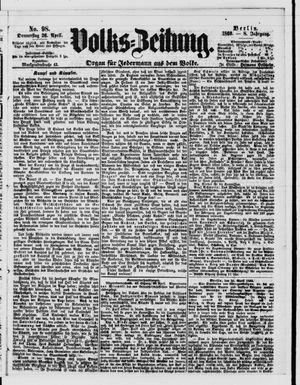 Volks-Zeitung vom 26.04.1860