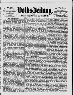 Volks-Zeitung vom 28.04.1860