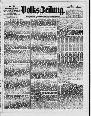 Volks-Zeitung vom 12.05.1860