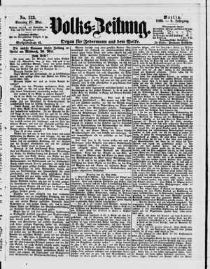Volks-Zeitung vom 27.05.1860