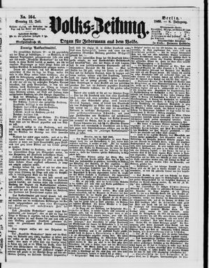 Volks-Zeitung vom 15.07.1860