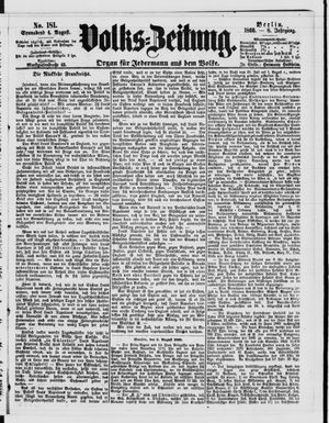 Volks-Zeitung vom 04.08.1860