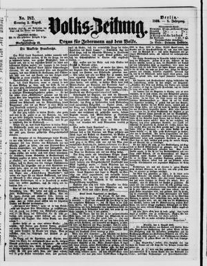 Volks-Zeitung vom 05.08.1860