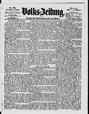 Volks-Zeitung vom 09.08.1860