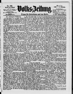 Volks-Zeitung on Aug 10, 1860