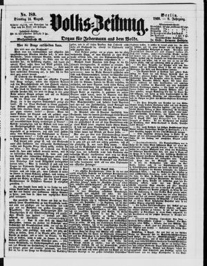 Volks-Zeitung vom 14.08.1860