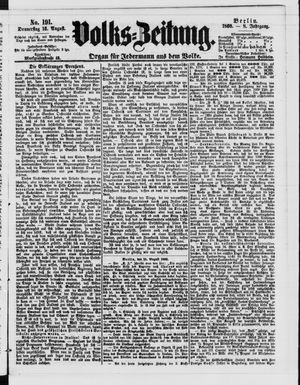 Volks-Zeitung vom 16.08.1860