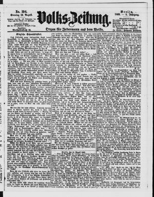 Volks-Zeitung vom 19.08.1860