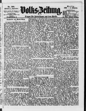 Volks-Zeitung on Sep 5, 1860