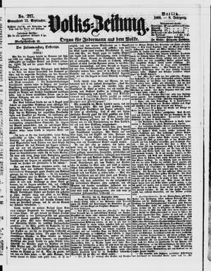 Volks-Zeitung vom 15.09.1860