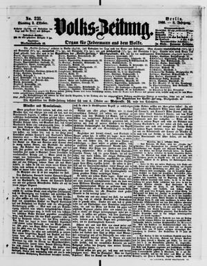 Volks-Zeitung vom 02.10.1860