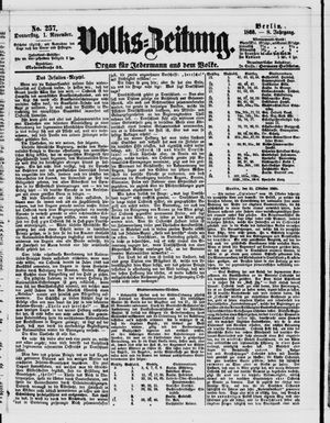 Volks-Zeitung vom 01.11.1860