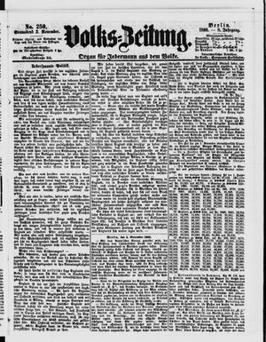 Volks-Zeitung vom 03.11.1860