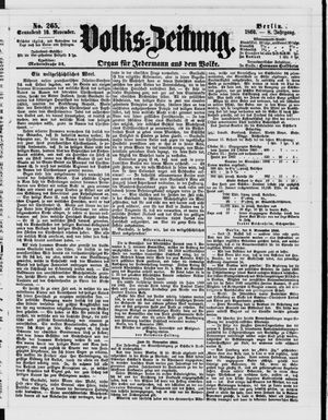 Volks-Zeitung vom 10.11.1860