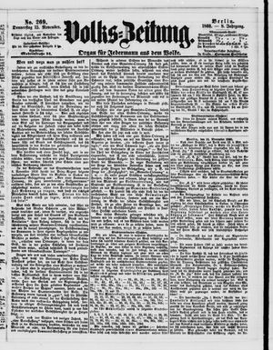 Volks-Zeitung vom 15.11.1860