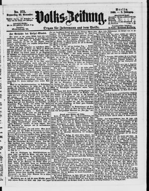 Volks-Zeitung vom 22.11.1860